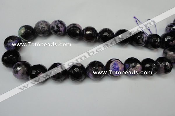 CAG5883 15 inches 20mm faceted round fire crackle agate beads