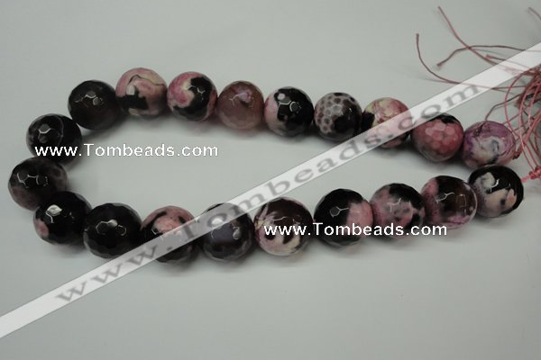 CAG5884 15 inches 20mm faceted round fire crackle agate beads