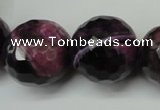 CAG5885 15 inches 20mm faceted round fire crackle agate beads