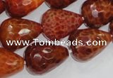 CAG589 15.5 inches 15*20mm faceted teardrop natural fire agate beads