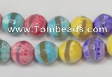 CAG5890 15 inches 10mm faceted round tibetan agate beads wholesale