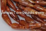 CAG590 15.5 inches 8*16mm faceted teardrop natural fire agate beads