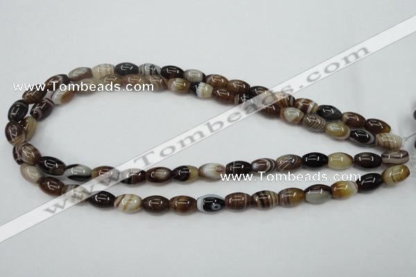 CAG5911 15 inches 8*12mm rice Madagascar agate gemstone beads