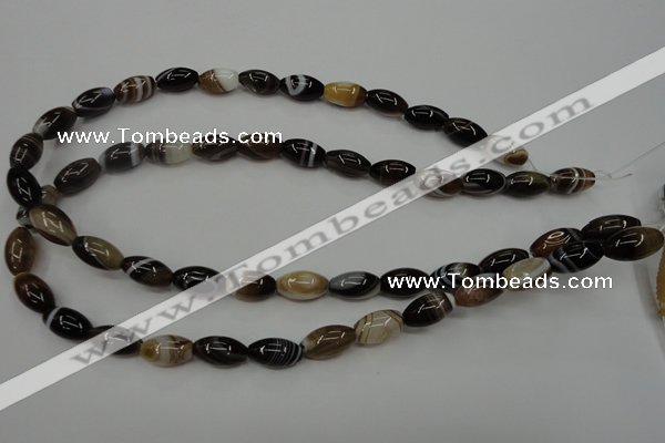 CAG5912 15 inches 8*16mm rice Madagascar agate gemstone beads