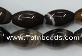 CAG5913 15 inches 12*20mm rice Madagascar agate gemstone beads