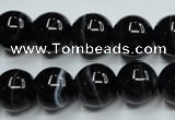 CAG5945 15.5 inches 10mm round black line agate beads wholesale