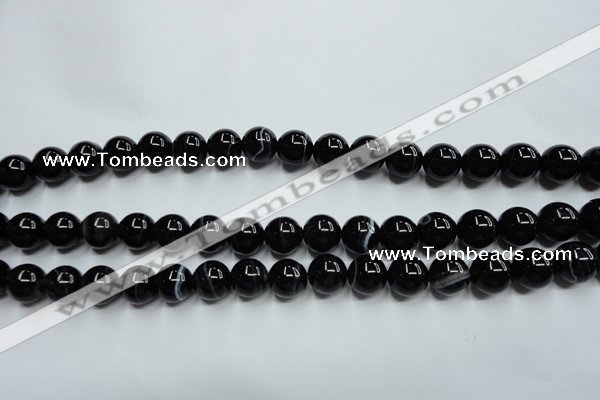 CAG5945 15.5 inches 10mm round black line agate beads wholesale