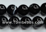 CAG5946 15.5 inches 12mm round black line agate beads wholesale