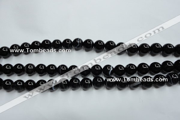 CAG5946 15.5 inches 12mm round black line agate beads wholesale