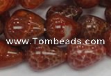 CAG595 15.5 inches 15*20mm teardrop natural fire agate beads