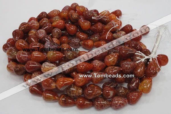 CAG595 15.5 inches 15*20mm teardrop natural fire agate beads