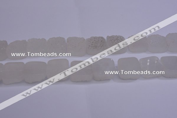 CAG5980 15.5 inches 20*20mm square white agate gemstone beads