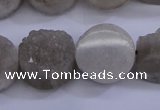 CAG5985 15.5 inches 16mm coin grey agate gemstone beads