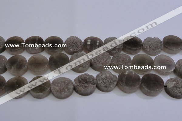 CAG5986 15.5 inches 20mm coin grey agate gemstone beads