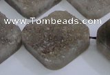 CAG5989 15.5 inches 25*25mm diamond grey agate gemstone beads