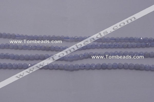 CAG5995 15.5 inches 4mm faceted round blue lace agate beads