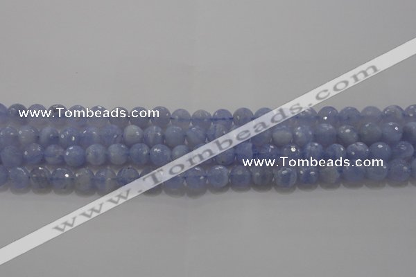 CAG5997 15.5 inches 8mm faceted round blue lace agate beads