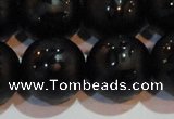 CAG6005 15.5 inches 14mm carved round matte black agate beads