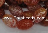 CAG602 15.5 inches 15*20mm faceted rice natural fire agate beads