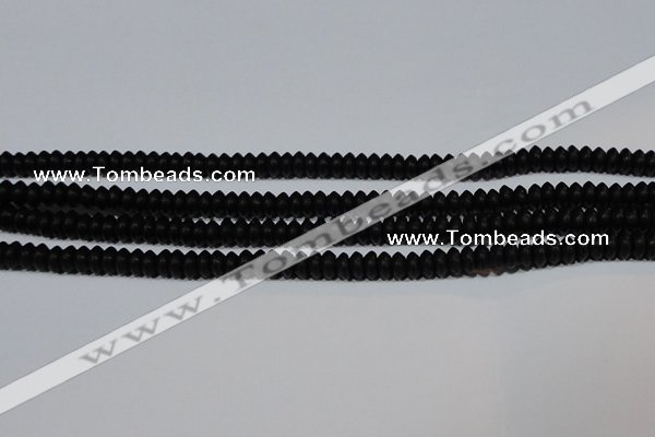 CAG6020 15.5 inches 3*6mm rondelle matte black agate beads