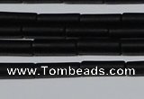 CAG6030 15.5 inches 4*13mm tube matte black agate beads