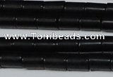 CAG6031 15.5 inches 6*8mm tube matte black agate beads