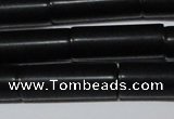 CAG6033 15.5 inches 8*20mm tube matte black agate beads