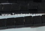 CAG6046 15.5 inches 8*8mm cube matte black agate beads