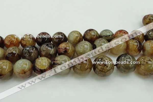 CAG6053 15.5 inches 24mm round dragon veins agate beads