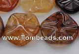 CAG6055 15.5 inches 20mm wavy coin dragon veins agate beads