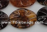 CAG6060 15.5 inches 18*25mm wavy oval dragon veins agate beads