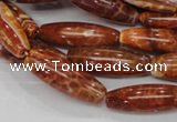 CAG607 15.5 inches 10*20mm rice natural fire agate beads wholesale