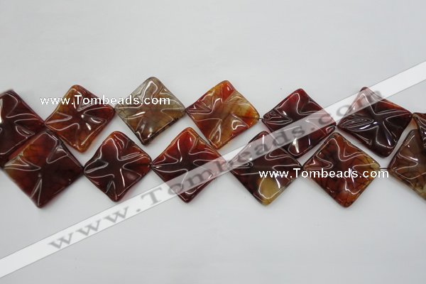 CAG6070 15.5 inches 20mm wavy diamond dragon veins agate beads