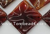 CAG6072 15.5 inches 40mm wavy diamond dragon veins agate beads