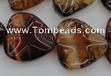 CAG6075 15.5 inches 20mm wavy triangle dragon veins agate beads