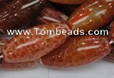 CAG610 15.5 inches 13*35mm rice natural fire agate beads wholesale