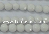 CAG6100 15.5 inches 4mm faceted round white agate gemstone beads