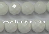 CAG6102 15.5 inches 8mm faceted round white agate gemstone beads