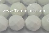 CAG6104 15.5 inches 12mm faceted round white agate gemstone beads