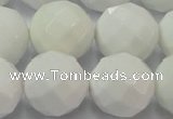CAG6105 15.5 inches 14mm faceted round white agate gemstone beads