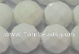 CAG6105 15.5 inches 14mm faceted round white agate gemstone beads