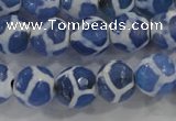 CAG6120 15 inches 8mm faceted round tibetan agate gemstone beads