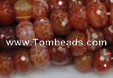 CAG613 15.5 inches 10*14mm faceted rondelle natural fire agate beads