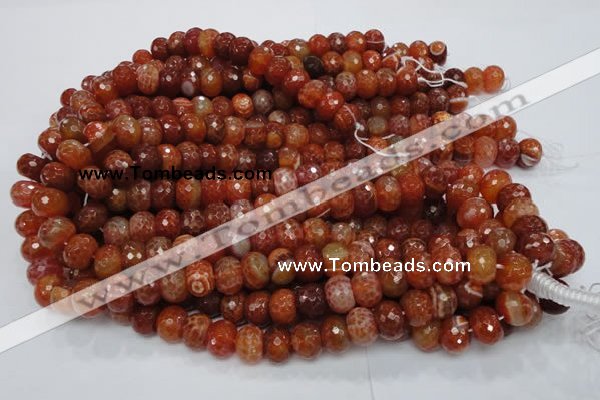 CAG613 15.5 inches 10*14mm faceted rondelle natural fire agate beads