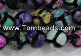 CAG6131 15 inches 10mm faceted round tibetan agate gemstone beads