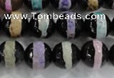 CAG6135 15 inches 8mm faceted round tibetan agate gemstone beads