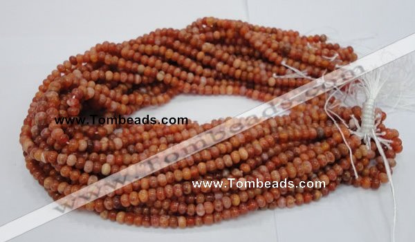 CAG614 15.5 inches 4*6mm rondelle natural fire agate beads