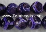 CAG6145 15 inches 10mm faceted round tibetan agate gemstone beads