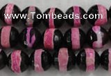 CAG6156 15 inches 10mm faceted round tibetan agate gemstone beads