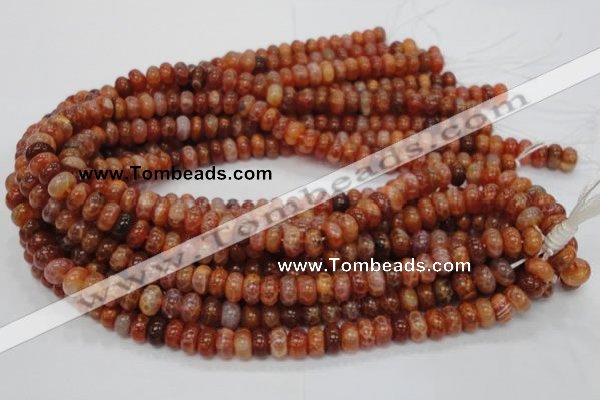 CAG616 15.5 inches 6*10mm rondelle natural fire agate beads